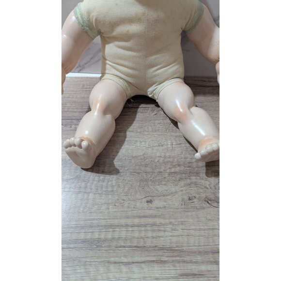 Vintage  Baby Doll Blue Eyes & Painted Features 16"Porcelain ceramic Cloth - Picture 5 of 12